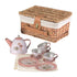 EGMONT TOYS - Tin Tea Set in a Wicker Picnic Basket - Hedgehog